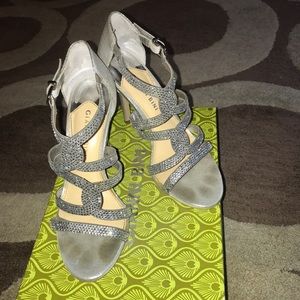 Gianni Bini Silver Jeweled Heels